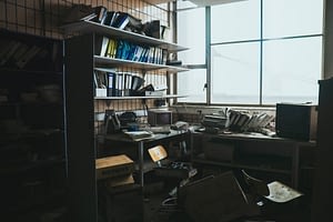 photo of an abandoned workspace